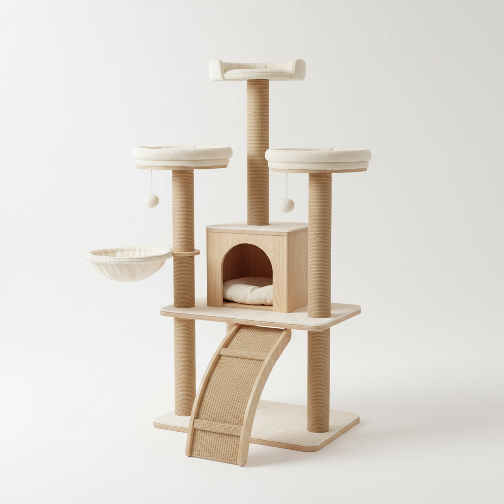 Multi-Level Cat Tree with Scratching Posts